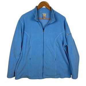LLBean Women Full Zip Micro Fleece Jacket Sz 1X Lightweight Outdoor Active